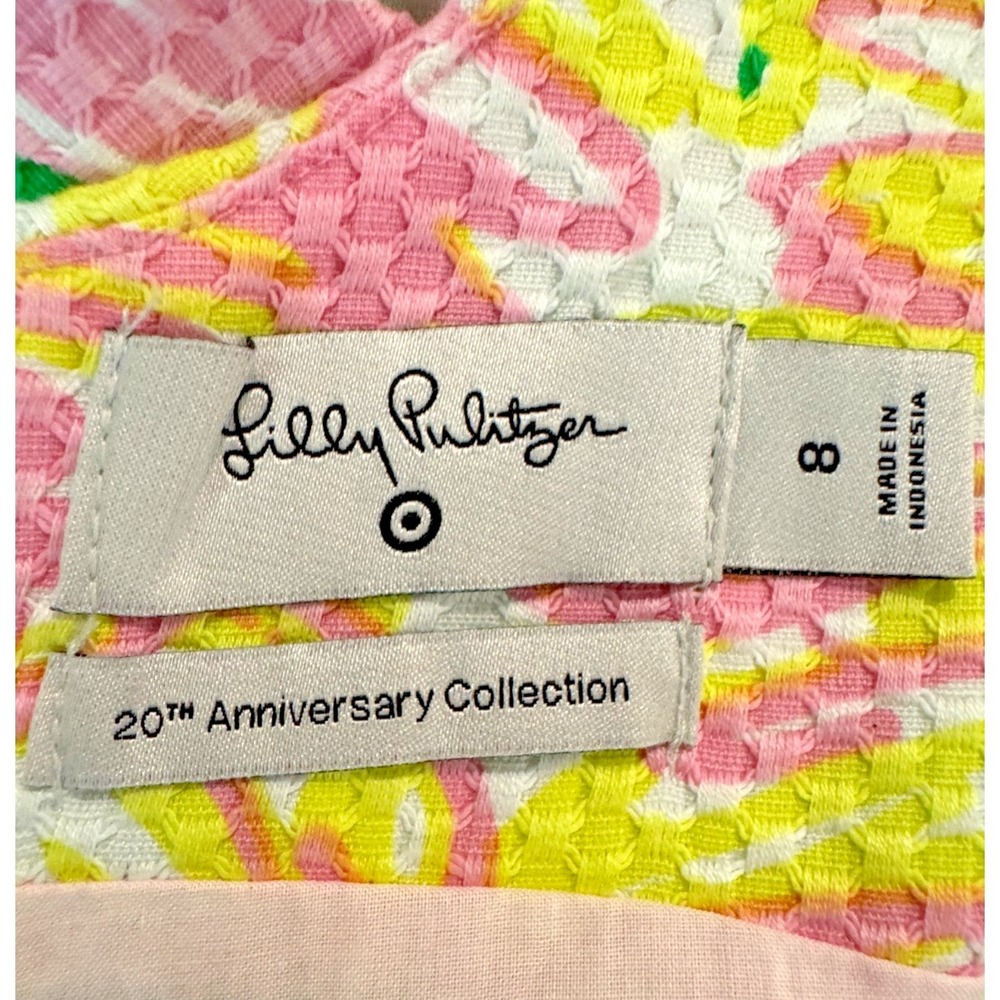 Lilly Pulitzer x Target 20th Anniversary Shift Dress 8 Pink Flamingo Fan Dance - Picture 2 of 11